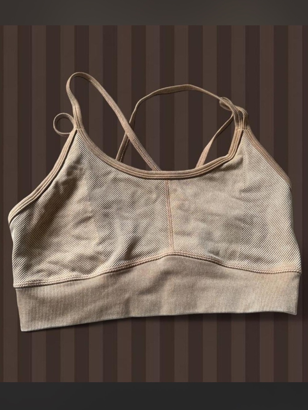 JoyLab Neutral Beige Ribbed Seamless Bra
